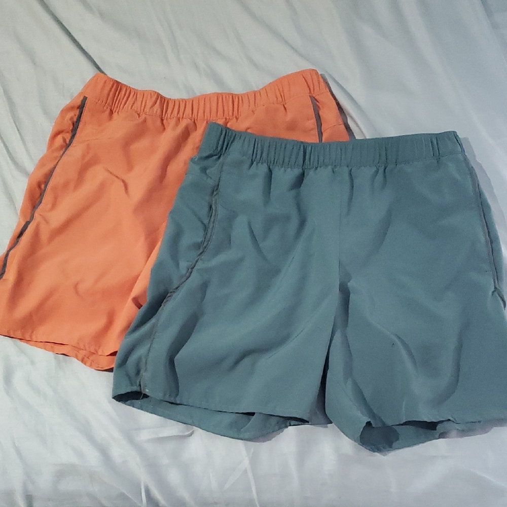 Columbia Boy's Hike Shorts - Coral and Teal